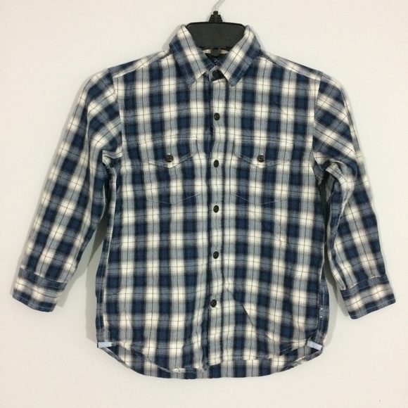 Gap Kids Boys S 6-7 Plaid Button Up Dress Shirt - Picture 1 of 5